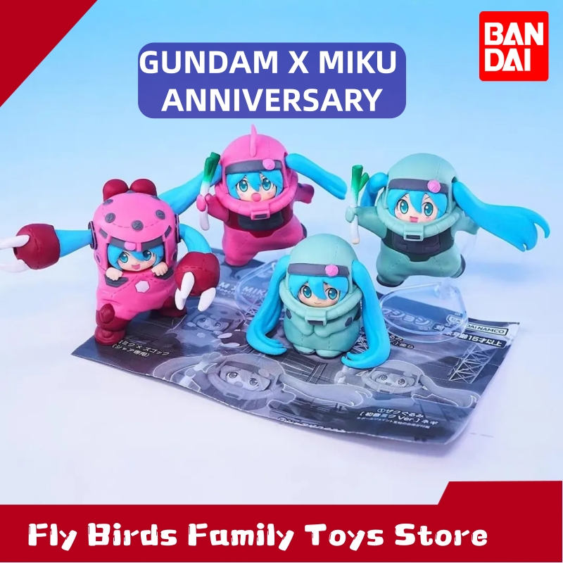 Bandai Gundam Hg - ของแท้จาก Bandai ชุดพิเศษฉลองครบรอบ Gundam×Miku กาชาปอง ฟิกเกอร์อนิเมะ