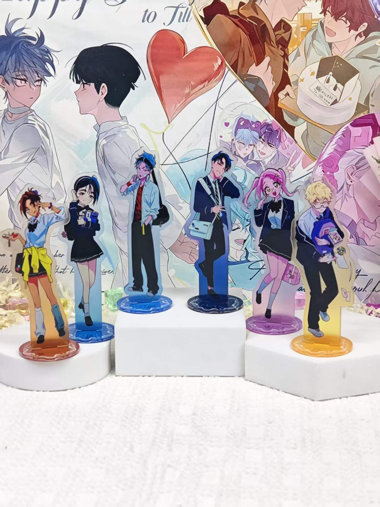 Anime Merchandise Collection - ชุดขาตั้งอะคริลิก Alien Stage Campus AU, ฟิกเกอร์ตั้งโต๊ะตกแต่งลายตัวละครอนิเมะน่ารัก,